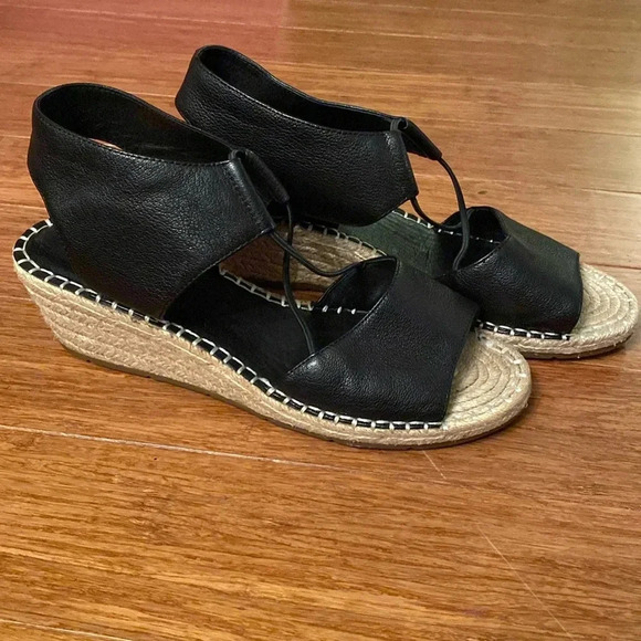 Eileen Fisher black espadrille sandals - women’s - size 10 - great condition - Picture 1 of 7